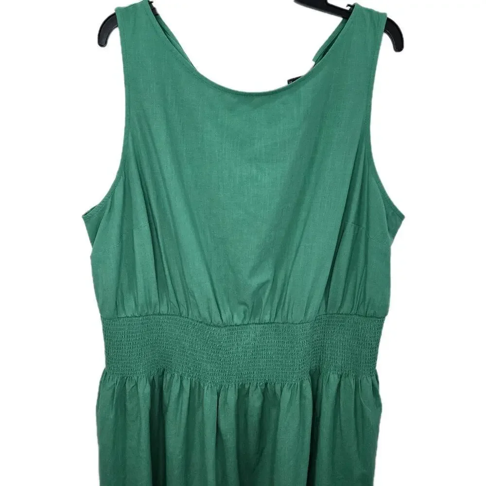 Women's Mini Sundress Sleevess Universal Thread Green Resort Vacation Size 1X